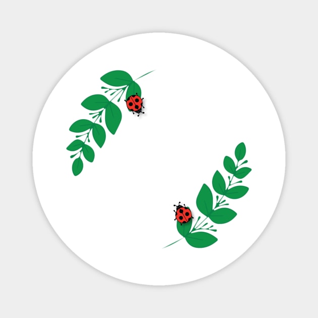 Ladybugs on leaves Magnet by Sneshkica